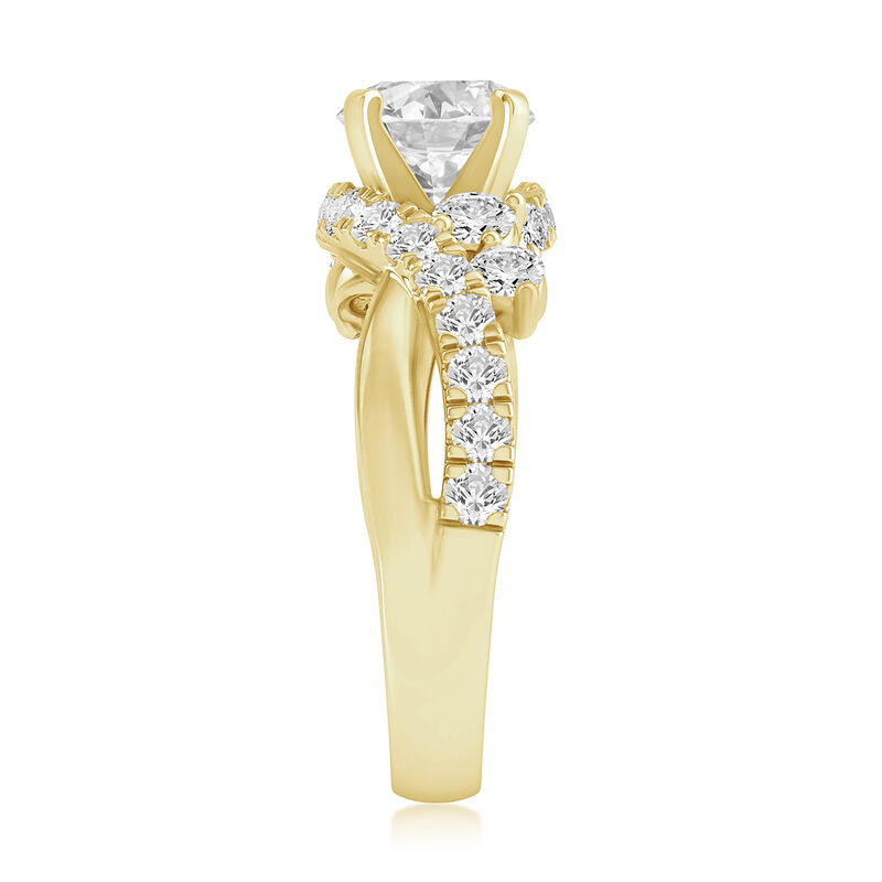 Brilliant-Cut Lab Grown 2.5ctw. Diamond Bypass Engagement Ring in 14k Yellow Gold image number null